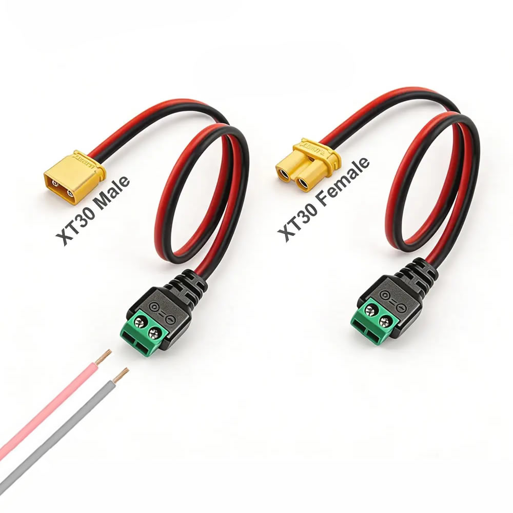 Drone Battery Connector - Connettore XT30 Maschio-Femmina con Adattatore a