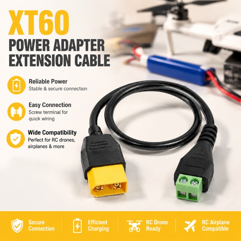 Drone Battery Balance Charger - Connettore XT60 Maschio-Femmina a Cavo Adattatore